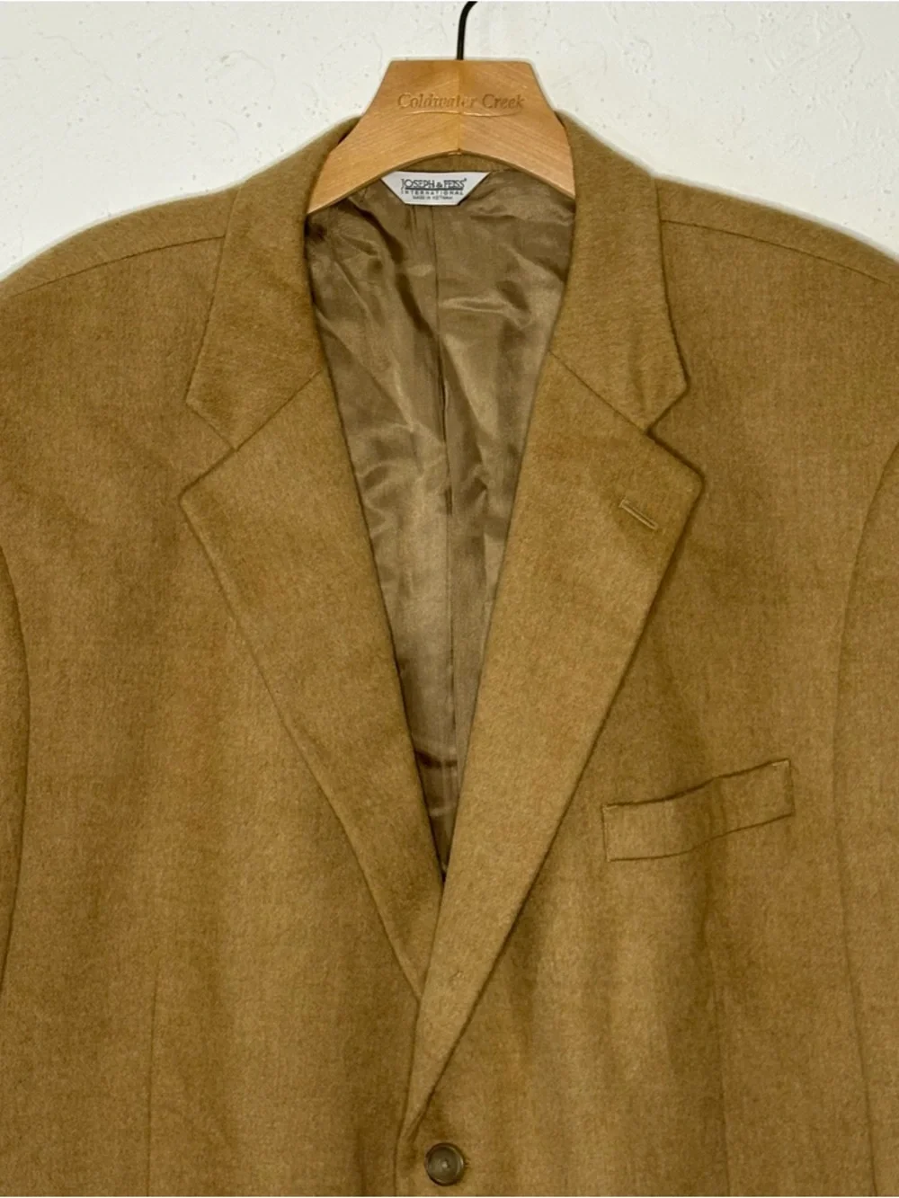 Joseph & Feiss Jacket Mens 50 Regular Beige Tan 100% Camelhair Blazer Sport Coat